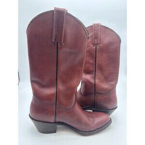 Vintage Frye Oxblood Burgundy Leather Cowboy Boots Women’s 10 D Western Rodeo